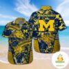 Michigan Wolverines Hawaiian Shirt Fishing Short Sleeve Button Up