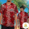 Ohio State Buckeyes Hawaiian Shirt Tropical Aloha Button Up Shirts for Fans