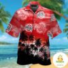 Ohio State Buckeyes Short Sleeve Button Up Tropical Hawaiian Shirt