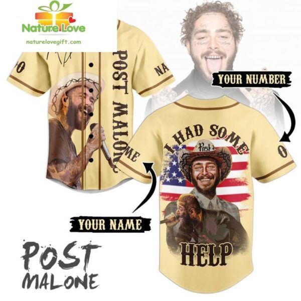 Post Malone I Had Some Help Baseball Jersey Custom Gift for Fans