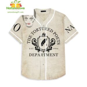 Taylor Swift The Tortured Poets Department Beige Baseball Jersey