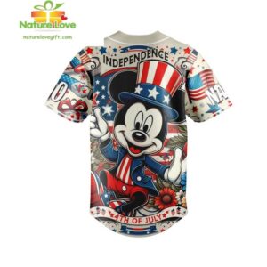 Mickey Mouse Happy Independence Day Customized Baseball Jersey