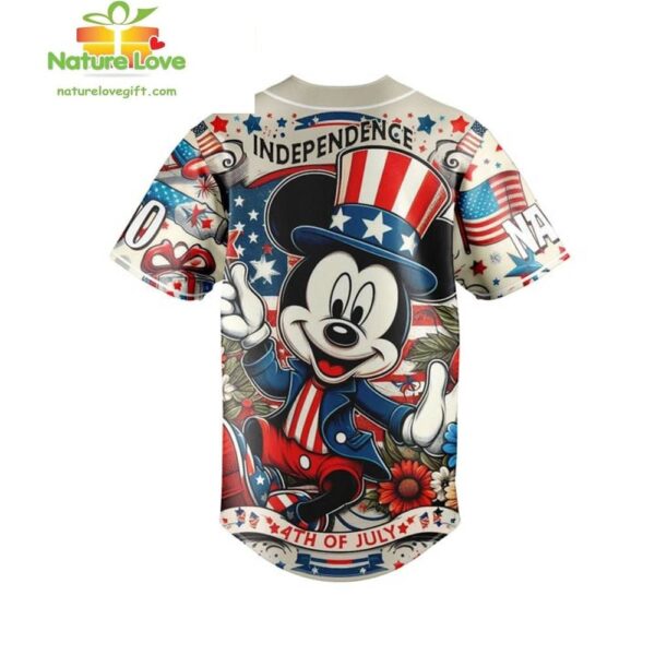 Custom Mickey Mouse 4th of July Baseball Jersey Gift for Fans