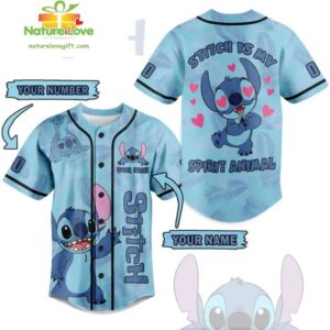 Custom Stitch Spirit Animal Baseball Jersey Gift for Fans