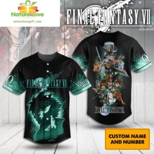 Final Fantasy VII Custom Name Baseball Jersey Gift for Fans
