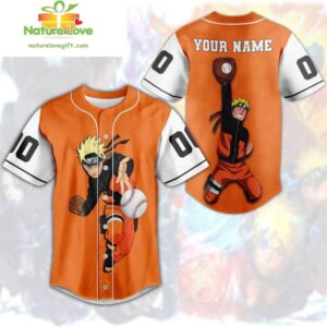 Naruto Uzumaki Custom Name Baseball Jersey Gift for Fans