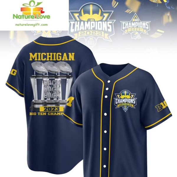 Michigan Wolverines Big Ten Champions Baseball Jersey Gift for Fans