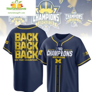 Michigan Wolverines Big Ten Champions Baseball Jersey NCAA Gift for Fans