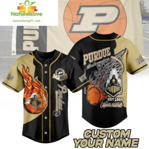 NCAA Purdue Boilermakers Custom Name Baseball Jersey Gift for Fans