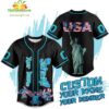 Custom Baseball Jersey with American Flag Stitch Gift for Fans