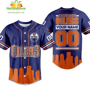 Edmonton Oilers Custom Baseball Jersey NHL Gift for Fans