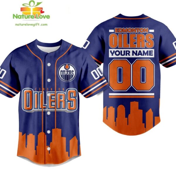 Edmonton Oilers Custom Baseball Jersey NHL Gift for Fans