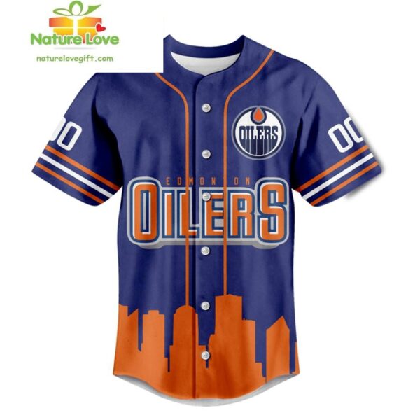 Edmonton Oilers Custom Baseball Jersey NHL Gift for Fans