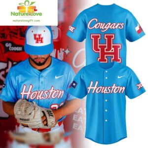 Houston Cougars 2025 City Connect Blue Baseball Jersey