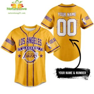 Los Angeles Lakers NBA Yellow Jersey Custom Gift for Fans