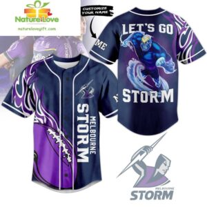 Melbourne Storm Baseball Jersey Rugby League Gift for Fans