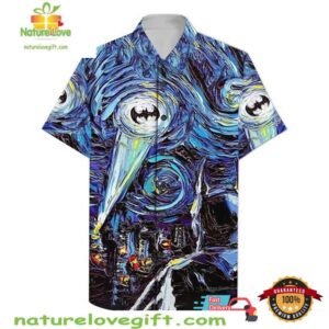 Batman Starry Night Hawaiian Shirt Art T-Shirt Movie Lover Gift