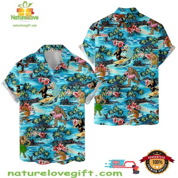 Bigfoot Hawaiian Shirt Funny Sasquatch Aloha Shirts