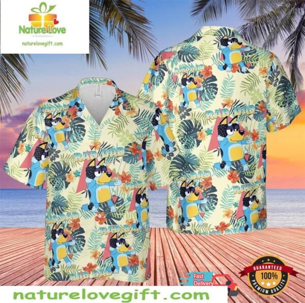 Bluey Dad Hawaiian Shirt Uncle Rad Summer Aloha Shirt