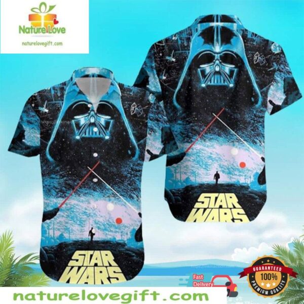 Darth Vader Lightsaber Hawaiian Shirt For Star Wars Fans