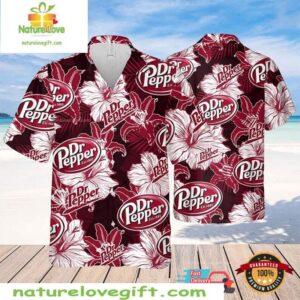 Dr Pepper Hawaiian Shirt Summer Flower Pattern