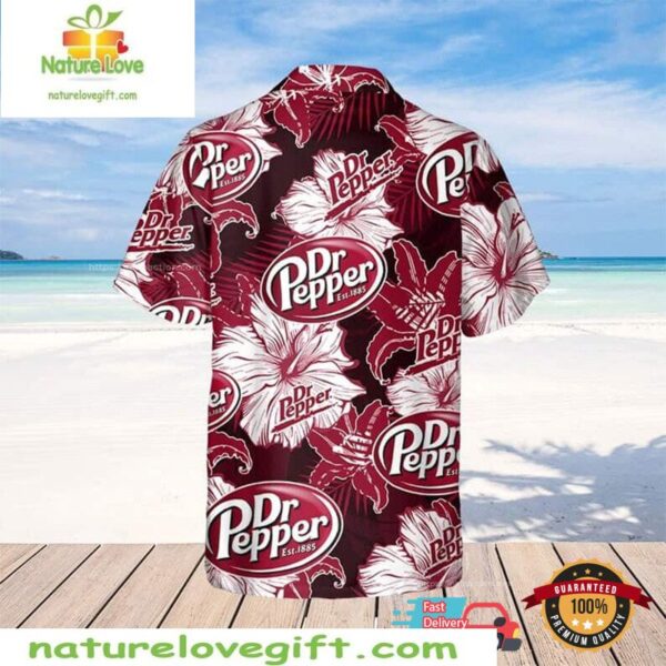 Dr Pepper Hawaiian Shirt Summer Flower Pattern