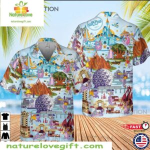 Figment Hawaiian Shirt Disney Epcot Funny Retro Design