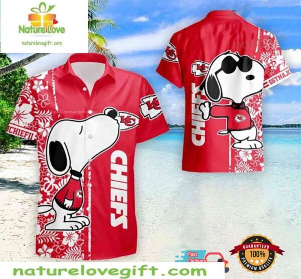 Kansas City Chiefs Snoopy Red Aloha Shirt NFL Gift