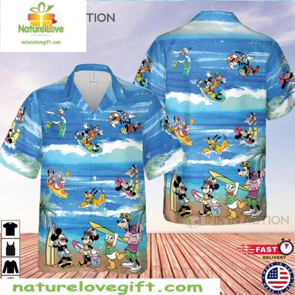 Mickey Mouse Hawaiian Shirt Disney Summer Minnie Tropical Aloha