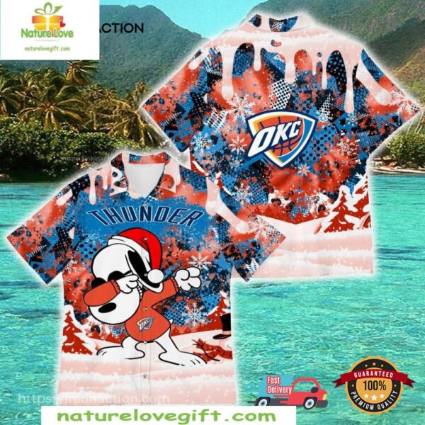 Oklahoma City Thunder Snoopy Dabbing Hawaiian Shirt