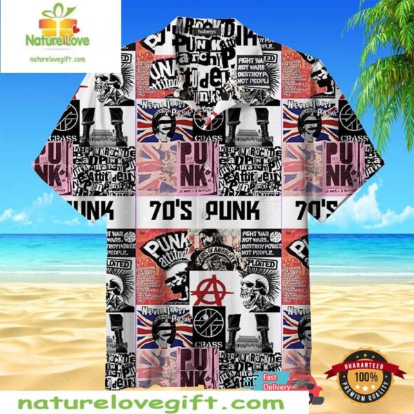 Punk Rock Hawaiian Shirt 70s Vintage Style 150566
