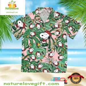 Snoopy Hawaiian Shirt Summer Time Casual Short Sleeve