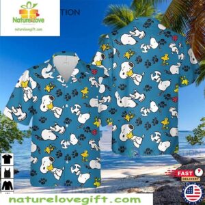 Snoopy Hawaiian Shirt with Woodstock Trending Aloha Shirt