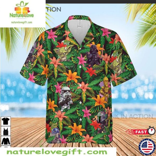 Star Wars Hawaiian Shirt Disney Aloha Vibes Tropical Button Up Shirts