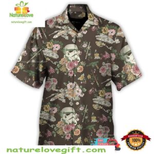 Star Wars Stormtrooper Hawaiian Shirt Vintage Floral Aloha