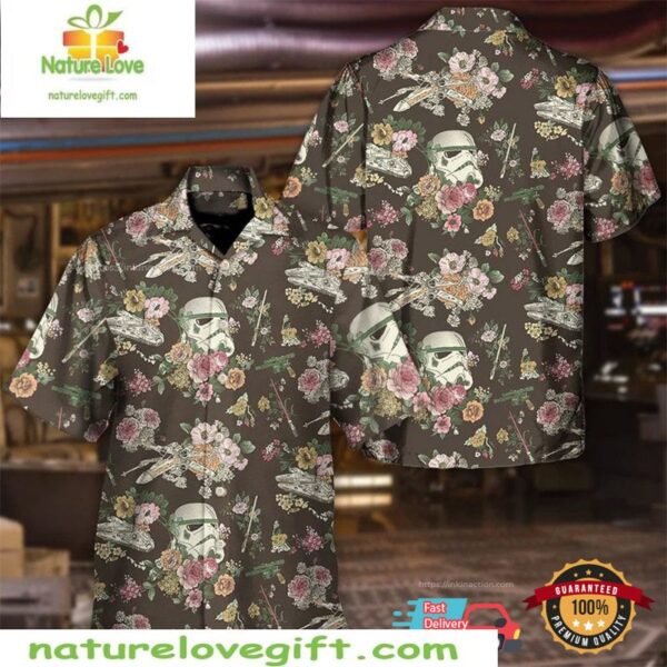 Star Wars Stormtrooper Hawaiian Shirt Vintage Floral Aloha