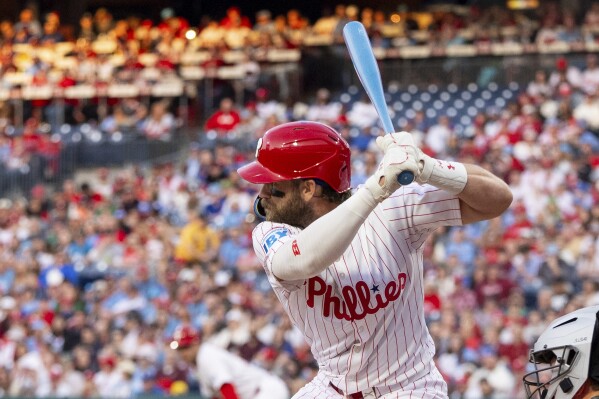 It's a boy! Phillies slugger Bryce Harper uses blue bat to signal creative  baby gender reveal | AP News