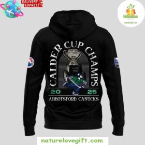Abbotsford Canucks 2025 Calder Cup Champions Black Edition Hoodie InspirDG 3