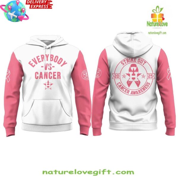 Astros 2025 Cancer Awareness Hoodie Strike Out Cancer