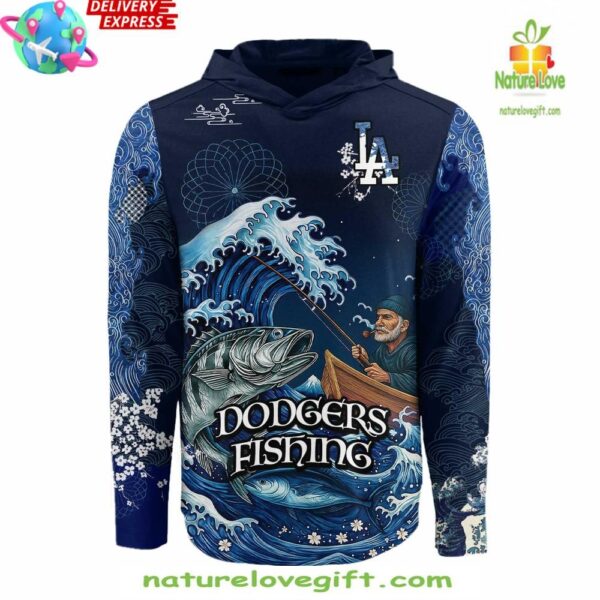 Dodgers Fishing Hoodie by Wave Hunter Gift for Fans