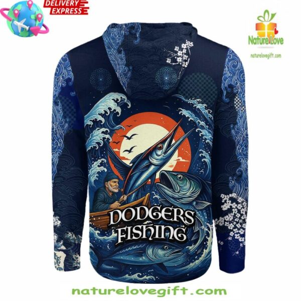 Dodgers Fishing Hoodie by Wave Hunter Gift for Fans