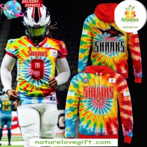 Jacksonville Sharks 2025 Tie Dye Hoodie Gift for Fans