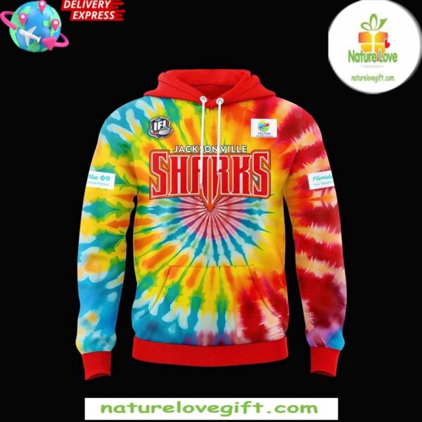 Jacksonville Sharks 2025 Tie Dye Hoodie Gift for Fans