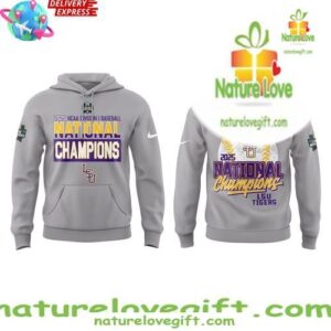 LSU Tigers 2025 NCAA Baseball Champions Gray Hoodie