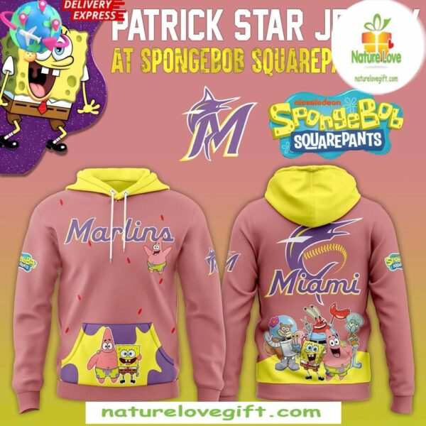 Marlins SpongeBob Hoodie Miami MLB Special Edition Fan Apparel