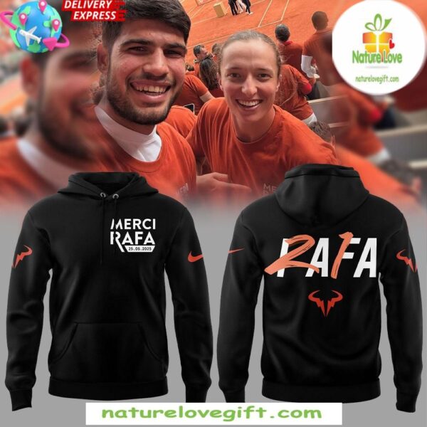 Rafael Nadal 2025 Roland Garros Hoodie Black Merci Rafa