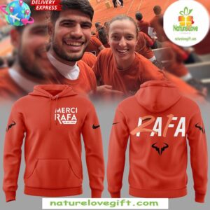 Rafael Nadal 2025 Roland Garros Orange Hoodie Merci Rafa Gift for Fans