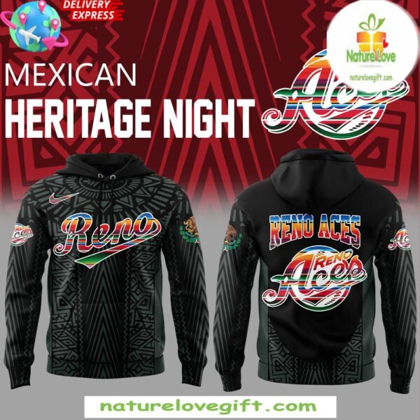 Reno Aces 2025 Mexican Heritage Night Black Hoodie Gift for Fans
