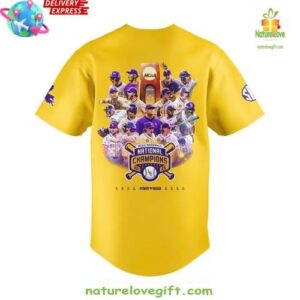 LSU Tigers 2025 NCAA Baseball National Champions Limited Baseball Jersey InspirDG 3