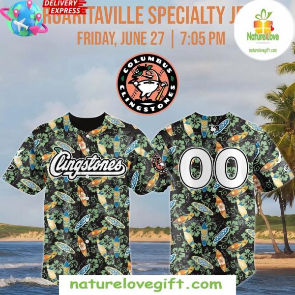 Baseball Jersey Columbus Clingstones Margaritaville Specialty